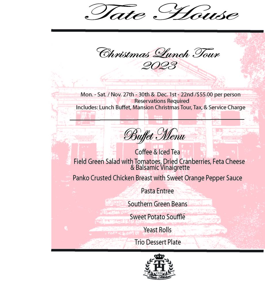 2023ChristmasLunchMenu The Tate House